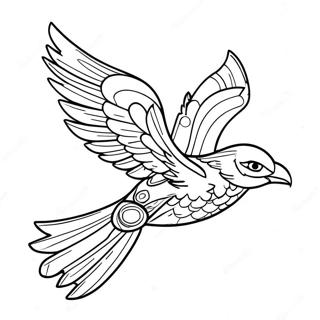 Majestätischer Thunderbird im Flug Ausmalbild | Thunderbird Ausmalbild