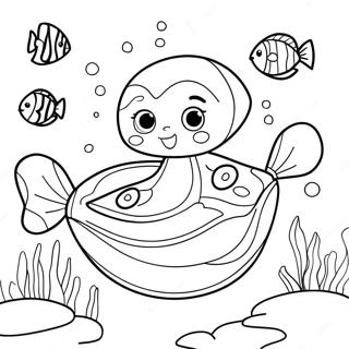 Oona schwimmt mit Freunden Ausmalbild | Oona Bubble Guppies Ausmalbild