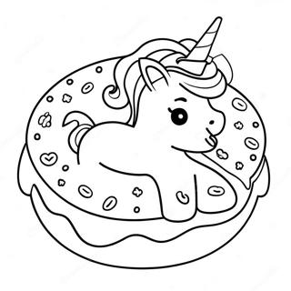 Einhorn-Donut-Ausmalbild | Einhorn Donut Ausmalbild