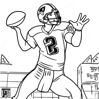 Tom Brady Action Pose Ausmalbild | Tom Brady Ausmalbild