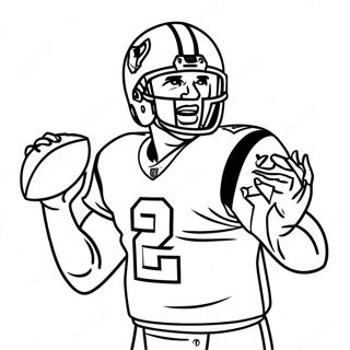 Tom Brady wirft Football Ausmalbild | Tom Brady Ausmalbild