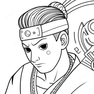 Shikamaru in Nachdenklicher Pose Ausmalseite | Shikamaru Ausmalbild