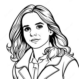 Emma Watson als Hermine Granger Ausmalbild | Emma Watson Ausmalbild