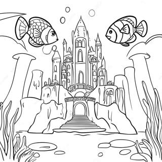 Atlantis Unterwasserstadt Ausmalbild | Atlantis Ausmalbild