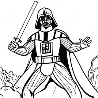 Darth Vader im epischen Kampf Ausmalbild | Darth Vader Ausmalbild