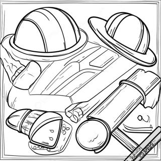 Bergbauwerkzeuge Ausmalbild | Bergbau Ausmalbild