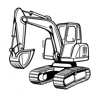 Bagger gräbt tief Ausmalbild | Bergbau Ausmalbild