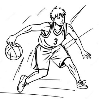 Kuroko's Basketball Action Pose Ausmalbild | Kurokos Basketball Ausmalbild