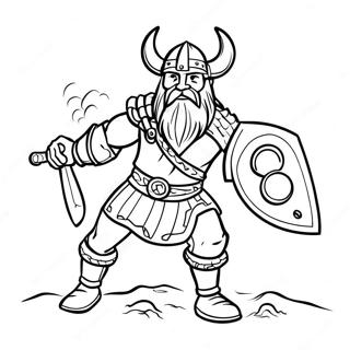 Vikings Spieler in Aktion Ausmalbild | Minnesota Wikinger Ausmalbild