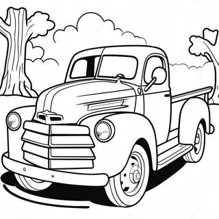 Klassischer Pickup Truck Ausmalbild | Pickup Truck Ausmalbild