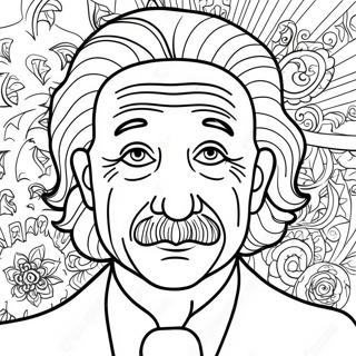 Albert Einstein Porträt Ausmalbild | Albert Einstein Ausmalbild