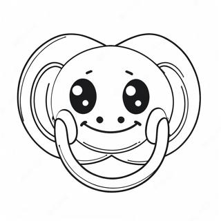 Süßer Schnuller mit Smiley-Gesicht Ausmalbild | Schnuller Ausmalbild