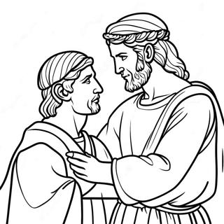 David und Jonathan Freundschaft Ausmalbild | David und Jonathan Ausmalbild