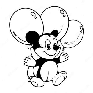 Oswald mit bunten Ballons Ausmalbild | Oswald Ausmalbild