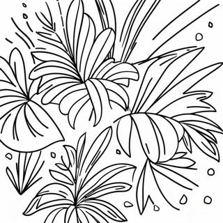 Tropische Palmblätter Ausmalbild | Palme Ausmalbild