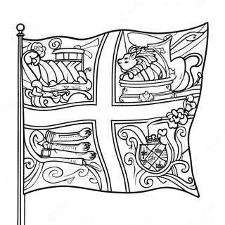 England Flaggen Ausmalbild | England Ausmalbild