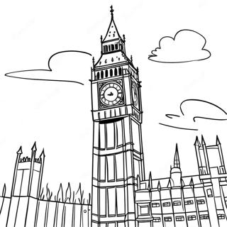 Big Ben in London Ausmalbild | England Ausmalbild