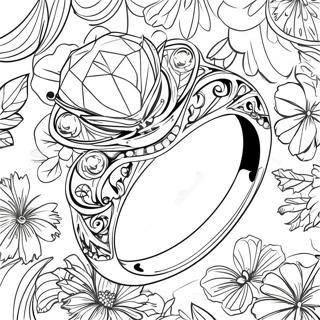 Diamant Hochzeitsring Ausmalbild | Ehering Ausmalbild