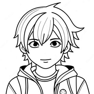 Junge Emo Anime Charakter Ausmalbild | Junge Emo Anime Ausmalbild