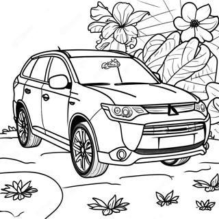 Mitsubishi Outlander SUV Ausmalbild | Mitsubishi Ausmalbild