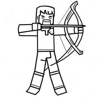 Minecraft Bogenschütze Charakter Ausmalbild | Minecraft Bogen und Pfeil Ausmalbild