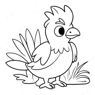 Niedliches Farfetch'd mit Lauch Ausmalbild | Enton Ausmalbild