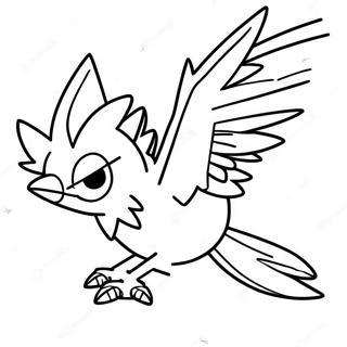 Zapdos Fliegender im Himmel Ausmalbild | Zapdos Ausmalbild