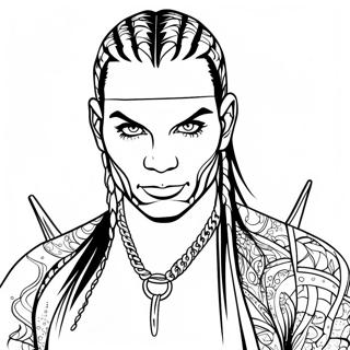 Jeff Hardy mit Buntem Haar Ausmalbild | Jeff Hardy Ausmalbild