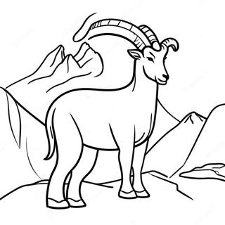 Majestätische Bergziege Ausmalbild | Bergtiere Ausmalbild