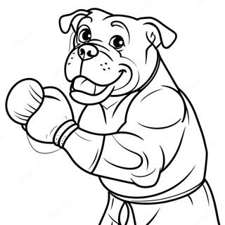 Boxer in Aktion Ausmalbild | Boxen Ausmalbild
