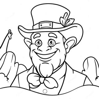Schelmischer gruseliger Leprechaun Ausmalbild | Gruseliger Kobold Ausmalbild