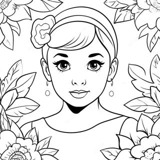 Niedliche Audrey mit einer Blume Ausmalbild | Audrey Ausmalbild