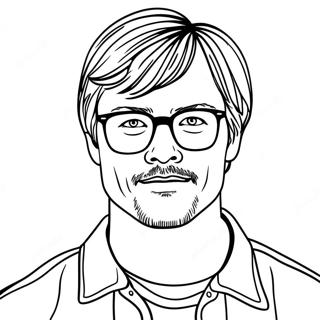 Jeffrey Dahmer Porträt Ausmalbild | Jeffrey Dahmer Ausmalbild