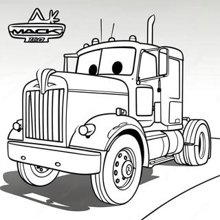 Buntes Mack Truck Ausmalbild | Mack Autos Ausmalbild