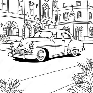 Retro Vintage Auto Ausmalbild | Retro Ausmalbild