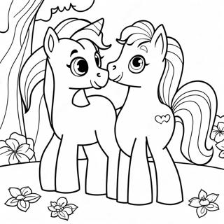 Niedliche Ponyfreunde Ausmalbild | Pony Leben Ausmalbild