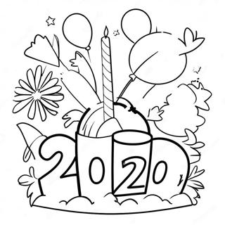 Neujahrsfeier 2024 Ausmalbild | Neujahr 2024 Ausmalbild