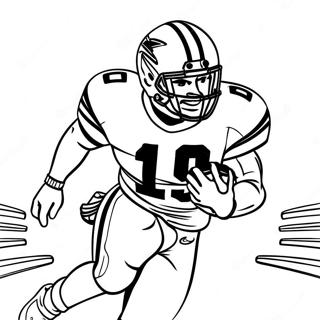 Ezekiel Elliott läuft mit Fußball Ausmalbild | Ezekiel Elliott Ausmalbild