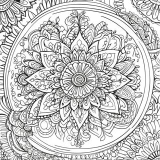Aufwändiges Mandala Ausmalbild | Komplex Ausmalbild
