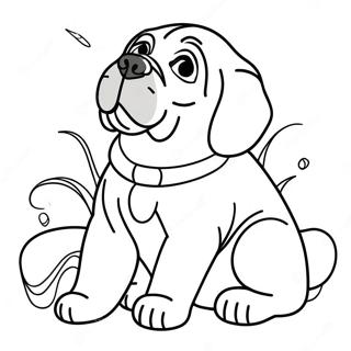 Verspielter englischer Mastiff Welpe Ausmalbild | Englischer Mastiff Ausmalbild