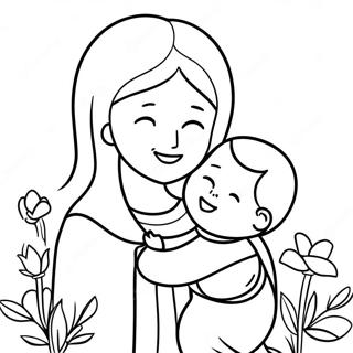 Christliches Muttertag Ausmalbild | Christlicher Muttertag Ausmalbild