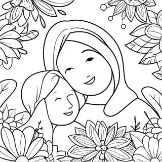 Herzliche Christliches Muttertag Ausmalbild | Christlicher Muttertag Ausmalbild