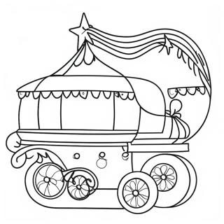 Buntes Paradewagen Ausmalbild | Parade Ausmalbild