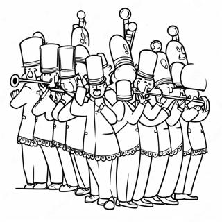 Festliches Parade Marschband Ausmalbild | Parade Ausmalbild