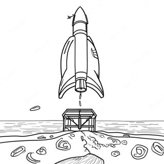 Apollo 11 Raketenstart Ausmalbild | Apollo 11 Ausmalbild
