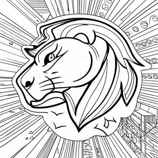 Detroit Lions Logo Ausmalbild | Detroit Löwen Ausmalbild