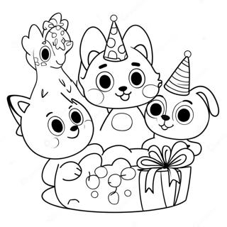 Bluey Geburtstagsfeier Ausmalbild | Bluey Geburtstag Ausmalbild
