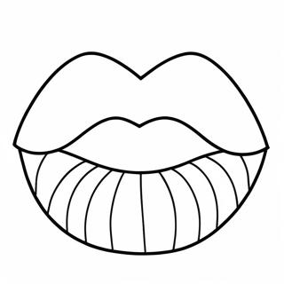 Niedliche Cartoon-Lippen Ausmalbild | Lippen Ausmalbild