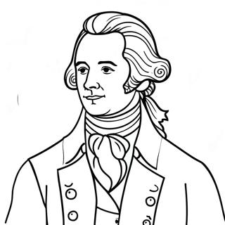 Porträt von Alexander Hamilton Ausmalbild | Hamilton Ausmalbild