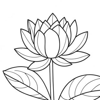 Schöner blühender Lotus Ausmalbild | Lotus Ausmalbild